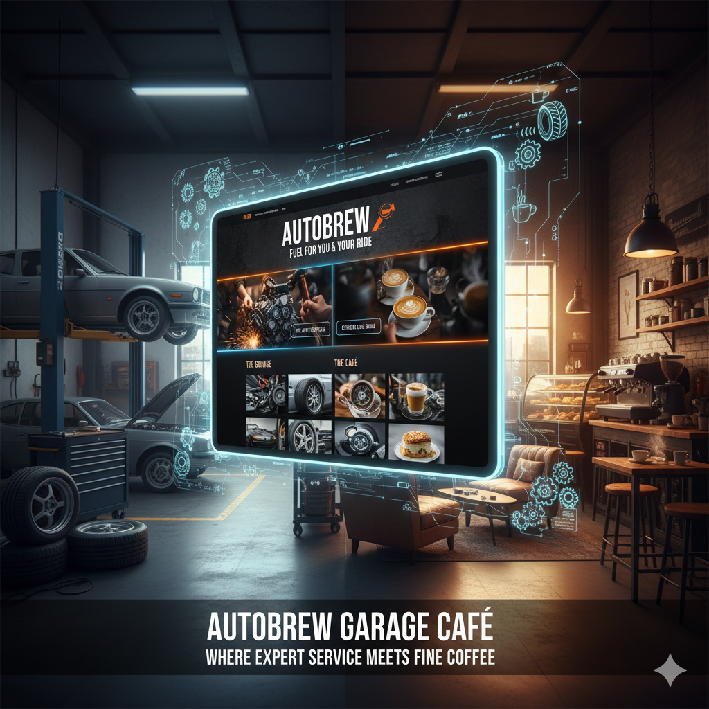 Andrewbrew garage and café concept screen