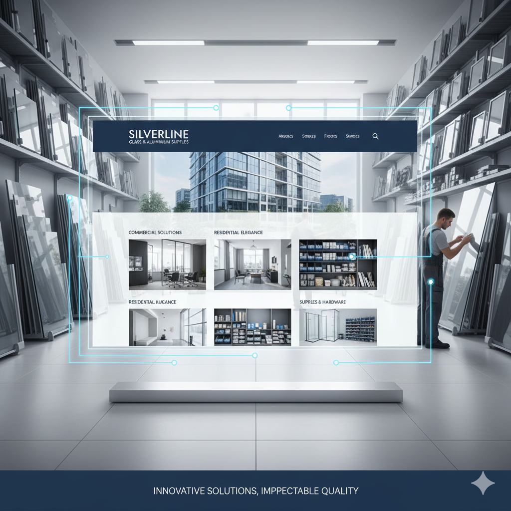 Silverline glass and aluminum showroom mockup