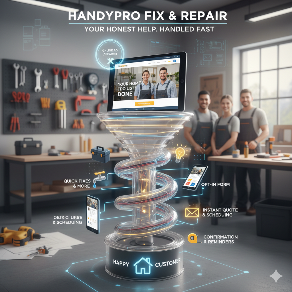 HandyPro funnel process graphic