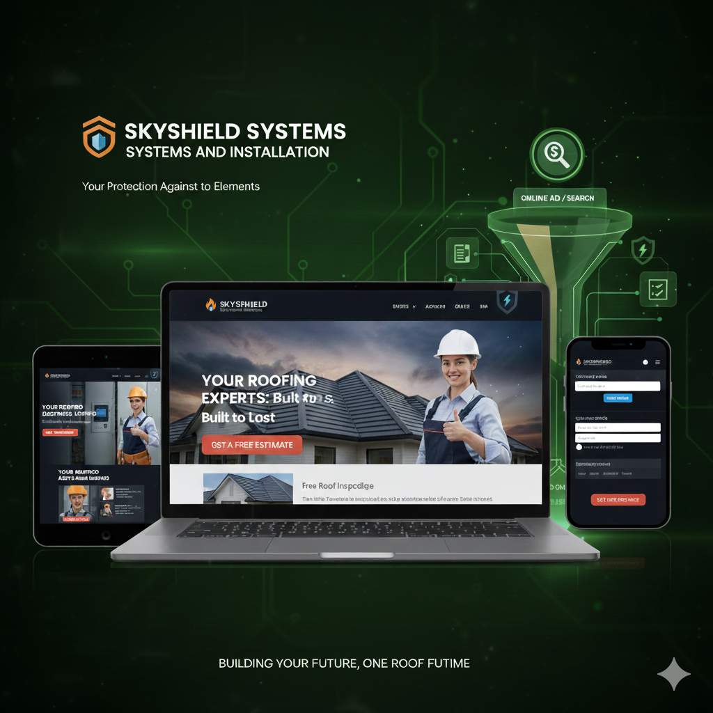 Roofing installation view from Skyshield Systems